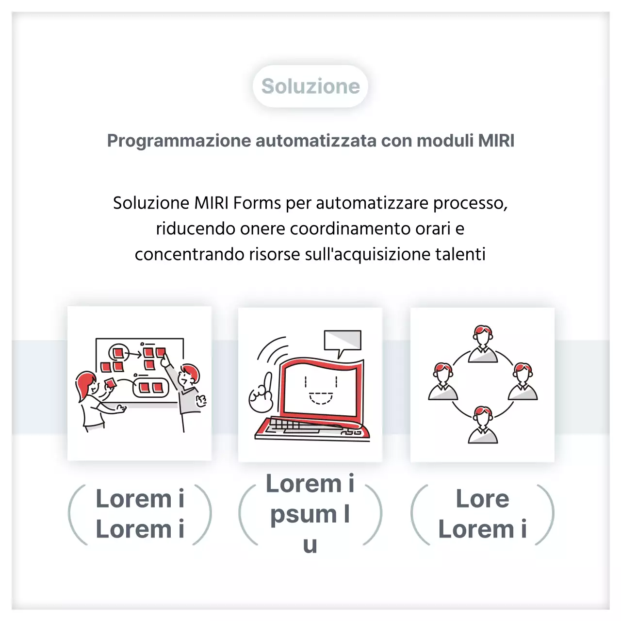 Un semplice primer di contenuti per casi di studio in rosso e grigio