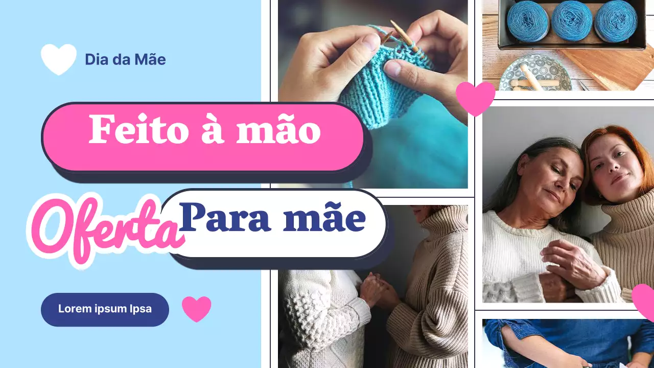 Rosa Azul Minimal Moderno Prenda artesanal para a mãe Comemorar o dia da mãe Miniatura do Youtube