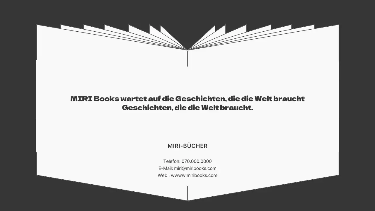 Ein einfacher schwarz-weißer Buchvorschlag