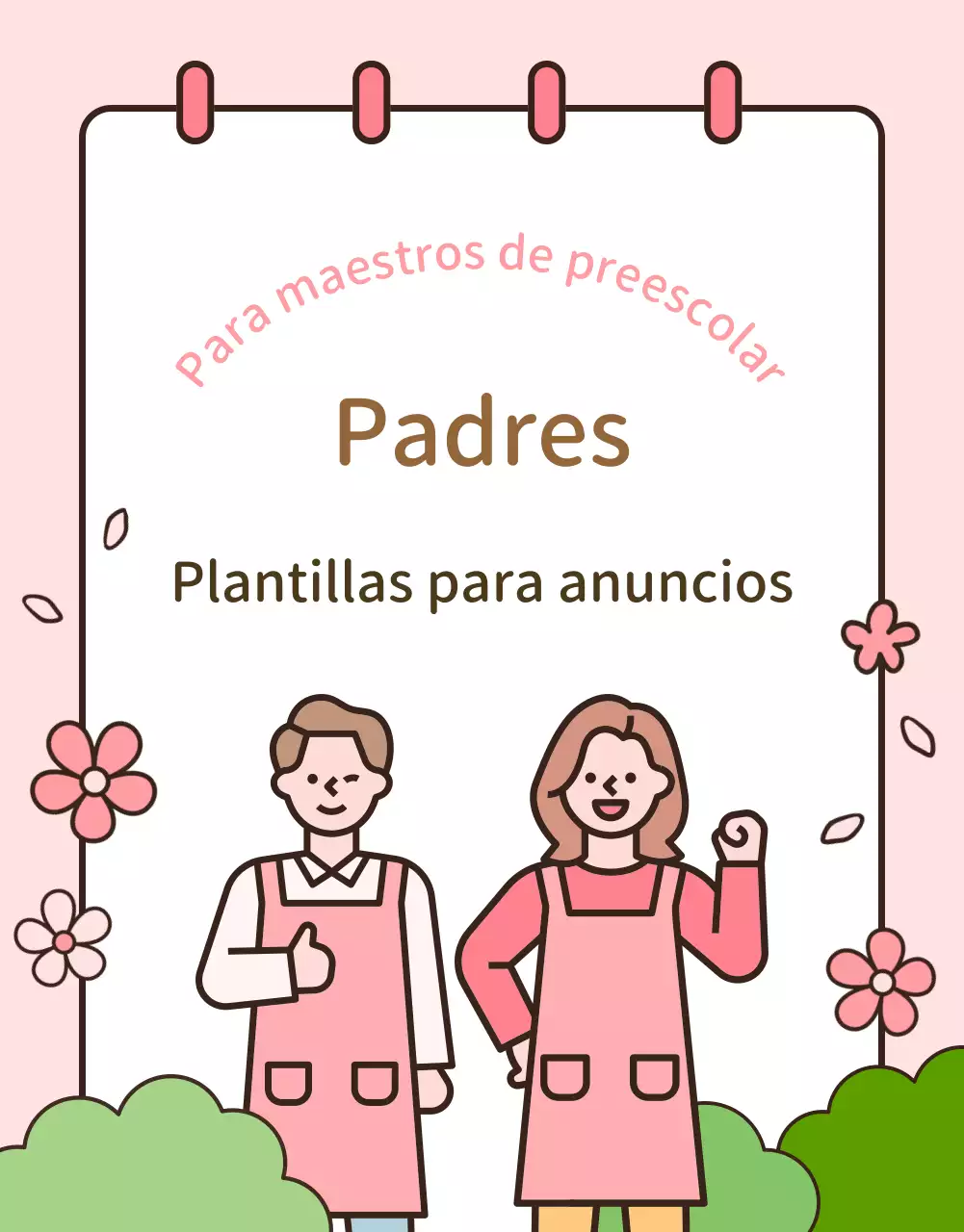 Aviso a los padres para las maestras de guardería rosas y monas