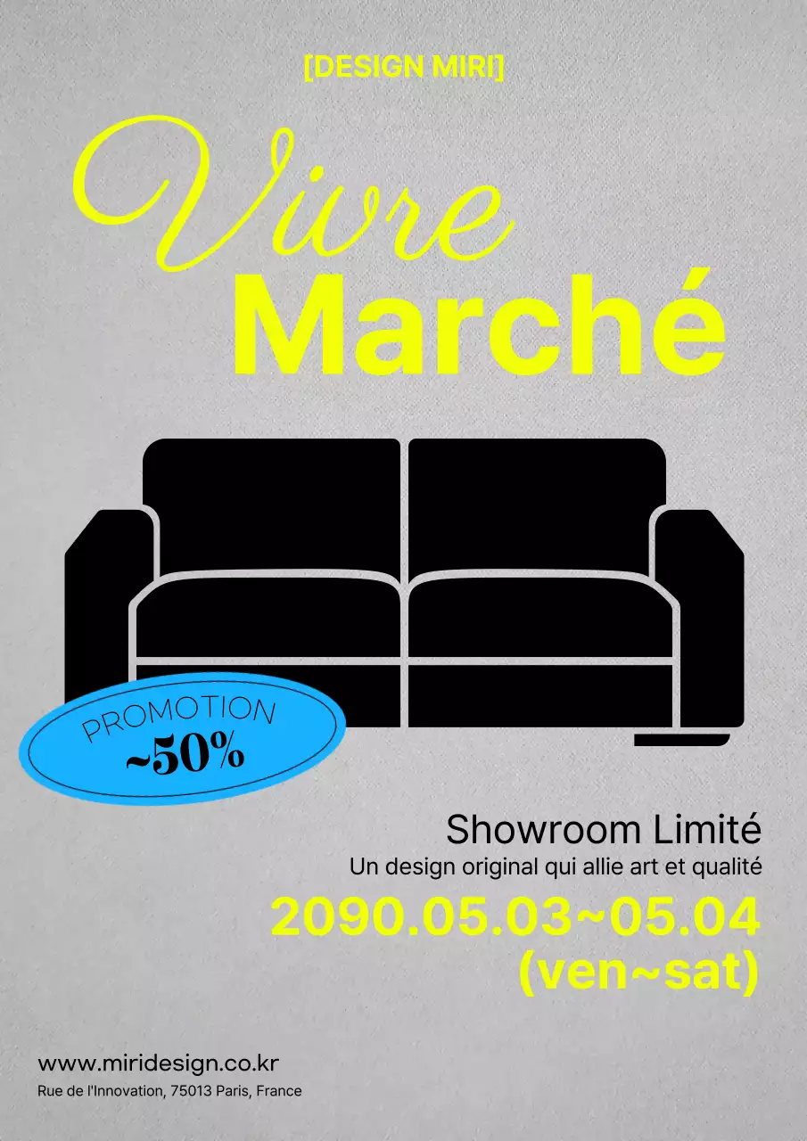 Publicité d'intérieur minimaliste aux couleurs néon