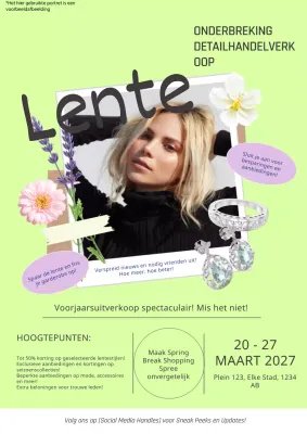 Groene en paarse moderne uitverkoopadvertentie