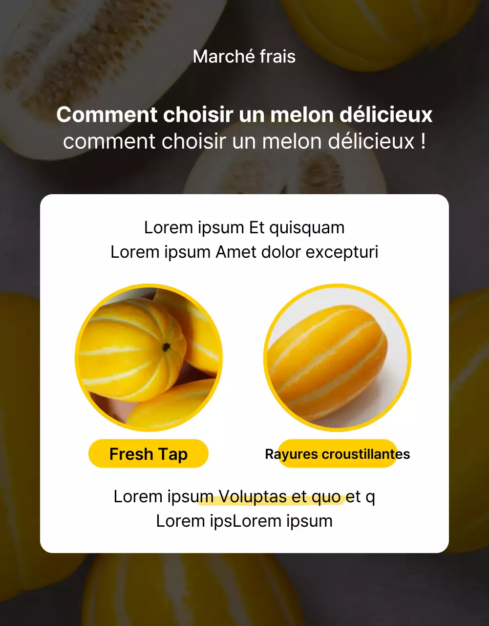 Promouvoir les fruits jaunes, simples et frais