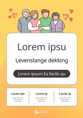 Een schattige oranje en gele levensverzekeringsreclame