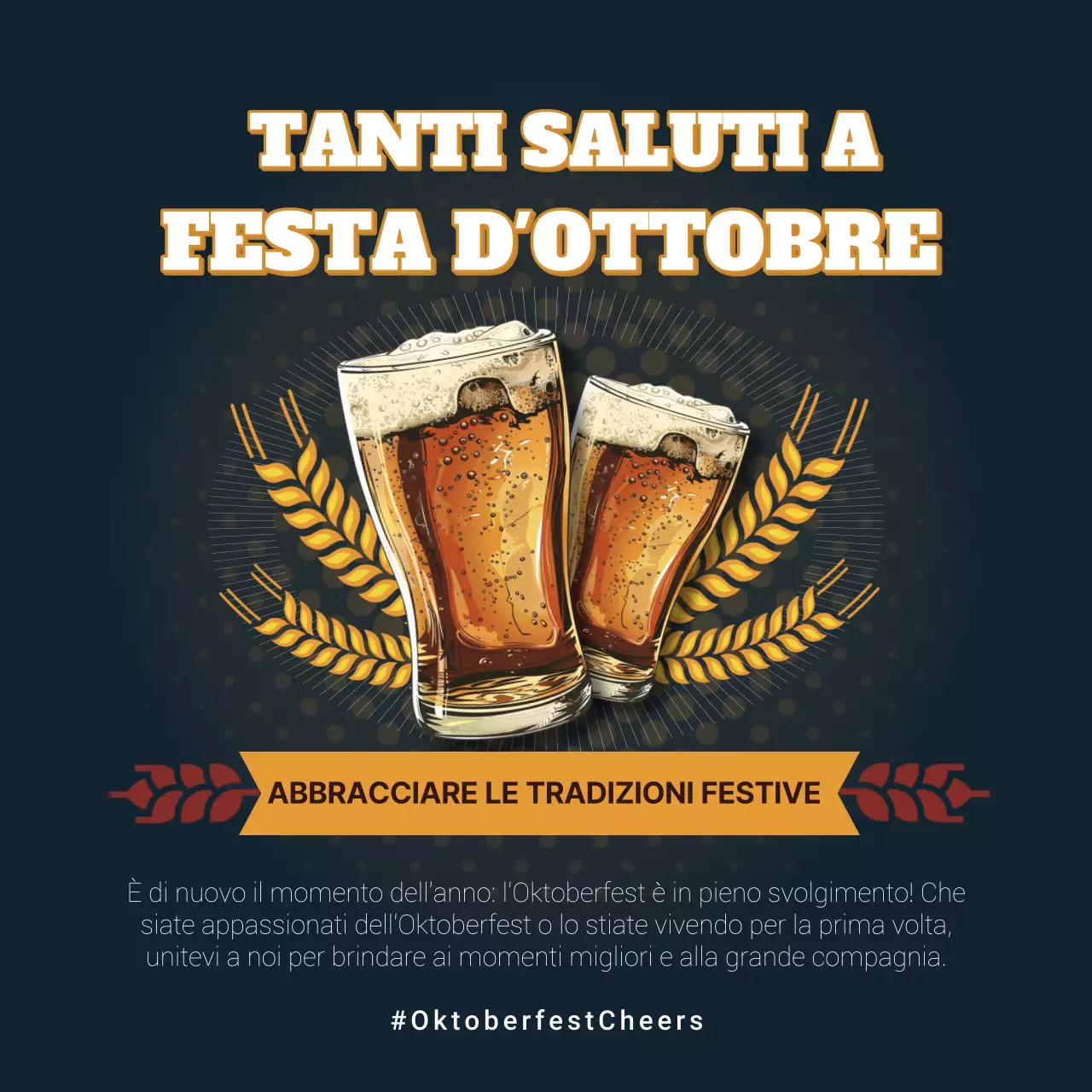 Pubblicità moderna per l'Oktoberfest in marrone e rosso