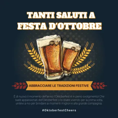 Pubblicità moderna per l'Oktoberfest in marrone e rosso