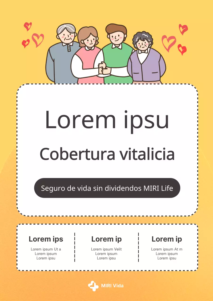 Un bonito anuncio naranja y amarillo de seguros de vida