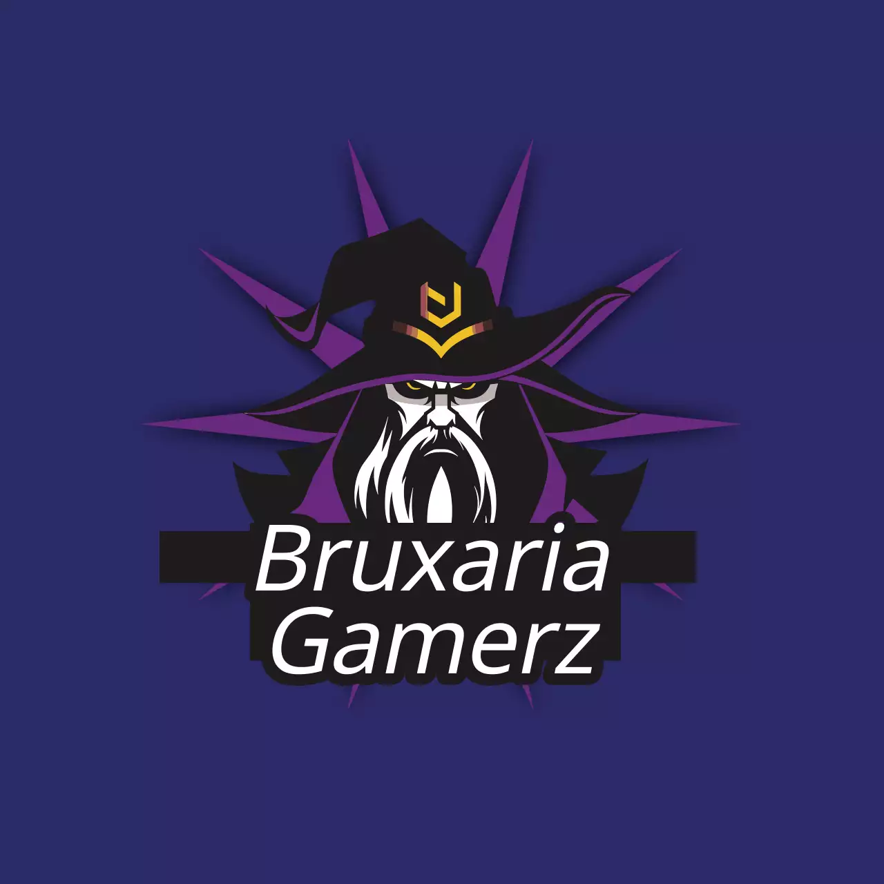 Folheto com o logótipo da Fantasy Gamerz em preto e roxo