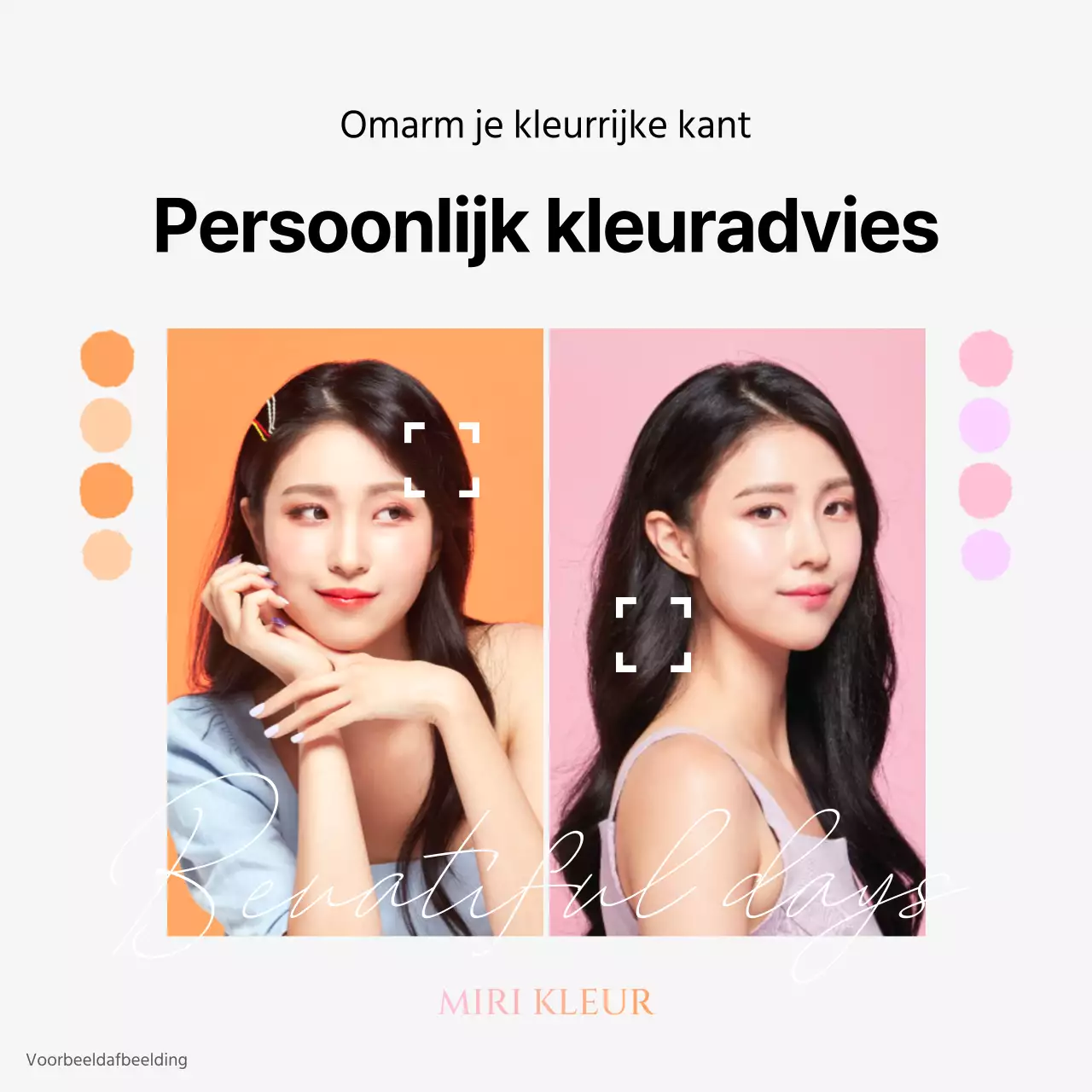 Een eenvoudige introductie voor persoonlijk kleuradvies in oranje en paars