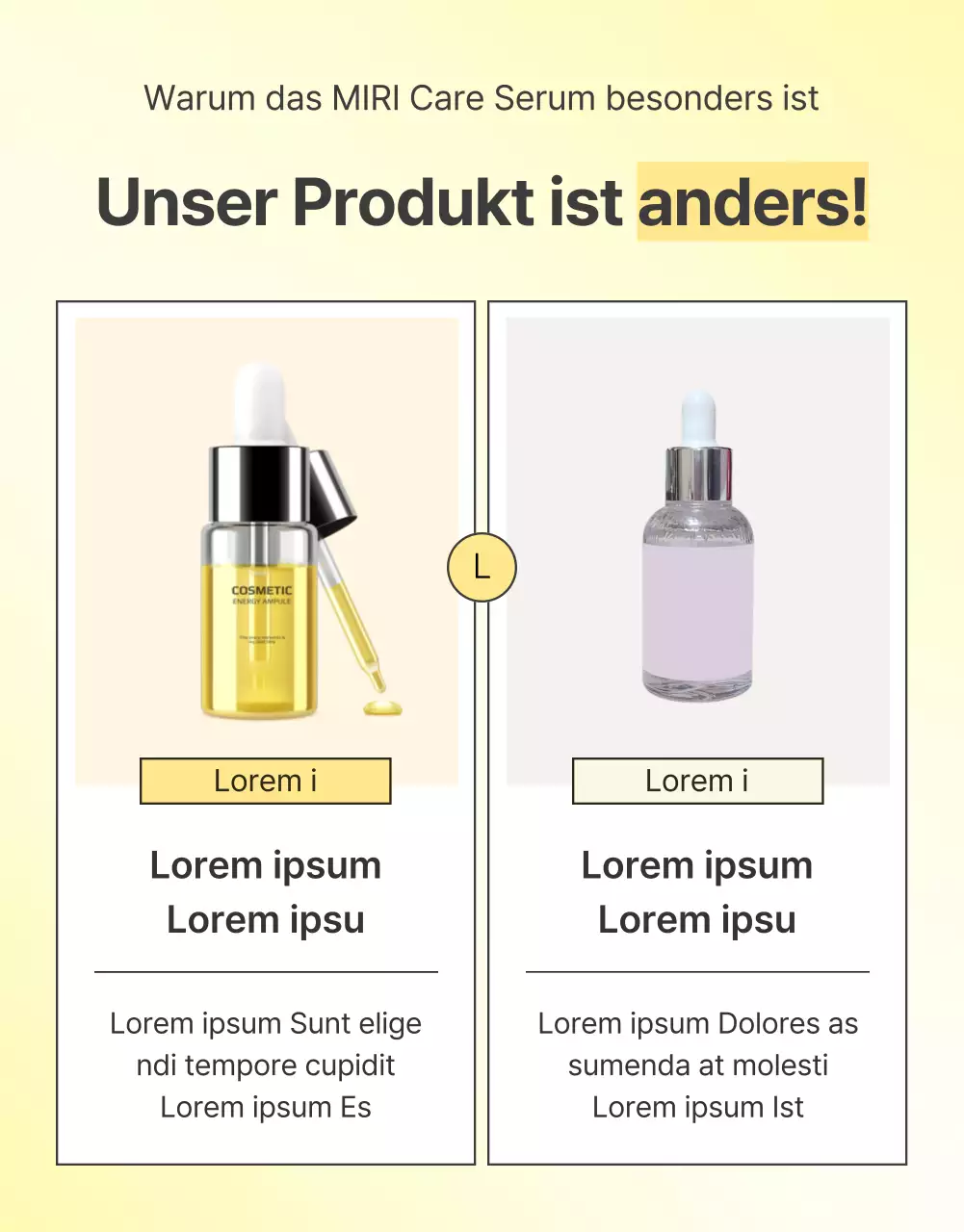 Förderung einfacher Hautpflegekosmetik in Gelb und Orange