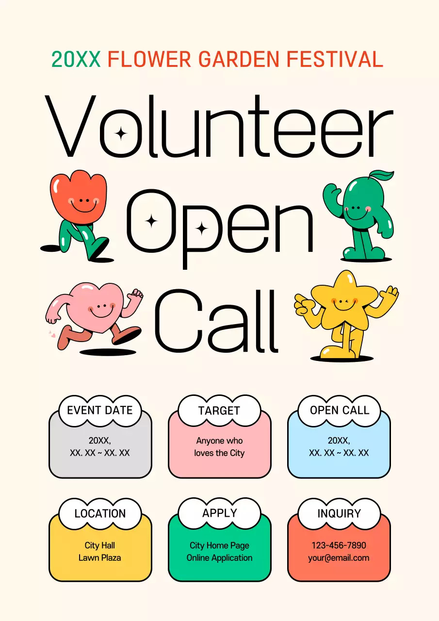 Colorful Cartoon Festival Announcement Poster