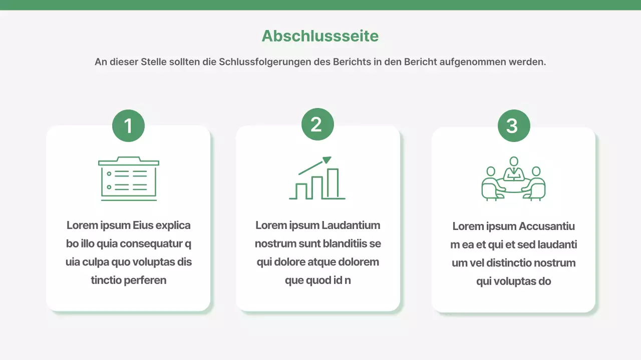 Ein einfacher Geschäftsplan und ein Bewertungsbericht in Grün