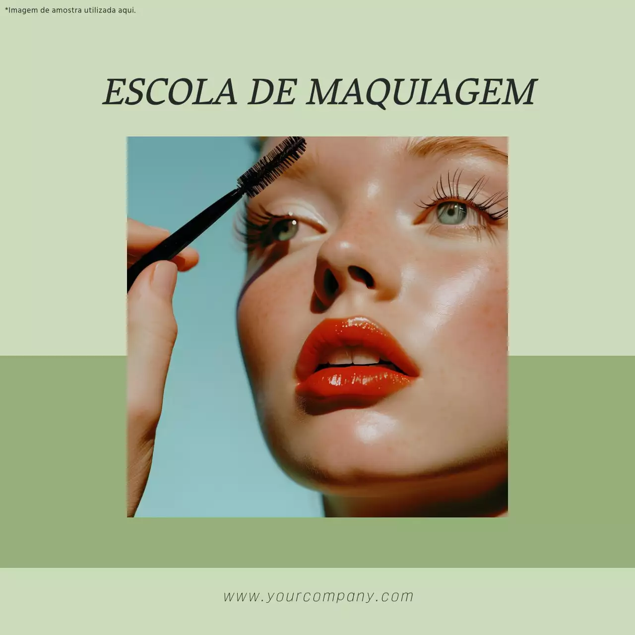 Moldura fotográfica moderna verde e preta Maquilhagem Escola de beleza Promoção