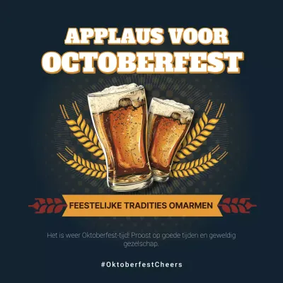 Bruin en rood Modern Oktoberfeest Advertentie