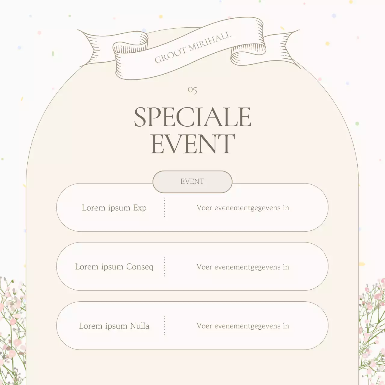 Een klassieke ivoor en beige trouwlocatie promoten