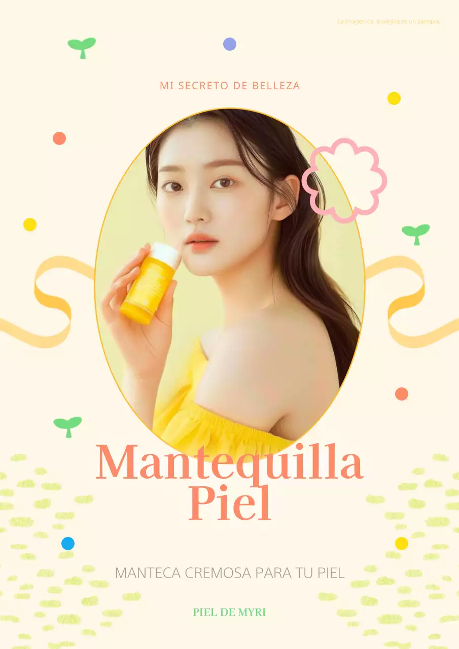 Promocionar un nuevo producto cosmético con una bonita combinación de colores amarillo y rosa.