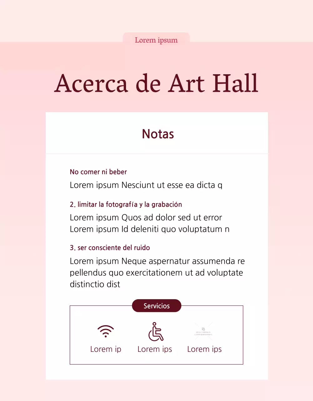 Promoción del programa de centros artísticos de gama alta rosa y blanco