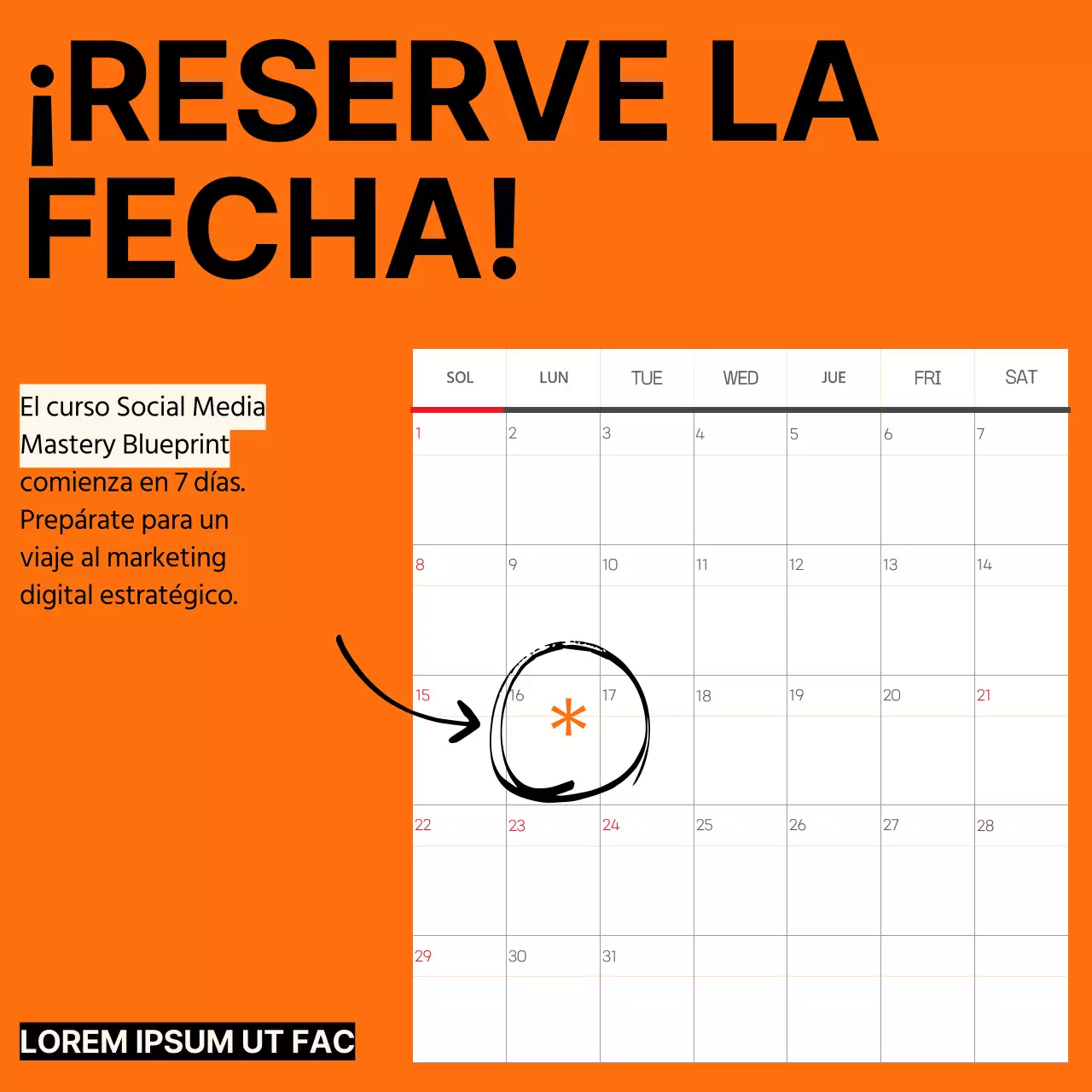 Naranja Minimal Tendencia Fuerte Social Media Coach Instagram Colección Post