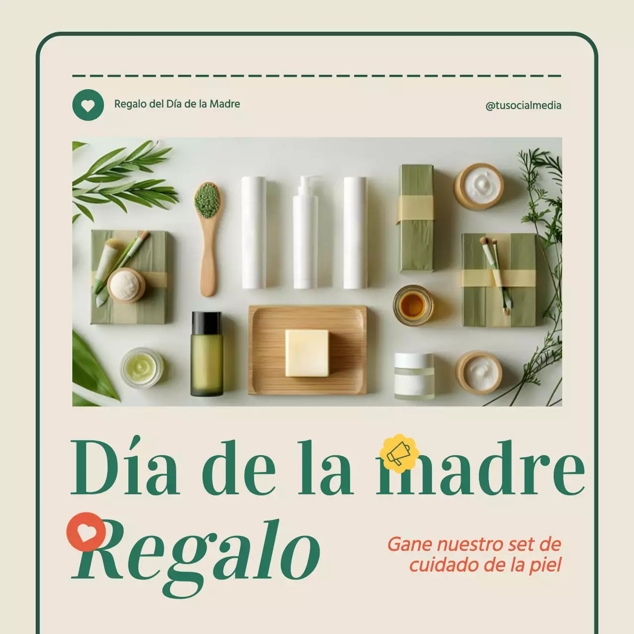 Verde Beige Simple Moderno Día de la Madre Regalo Anuncio Instagram Carrusel