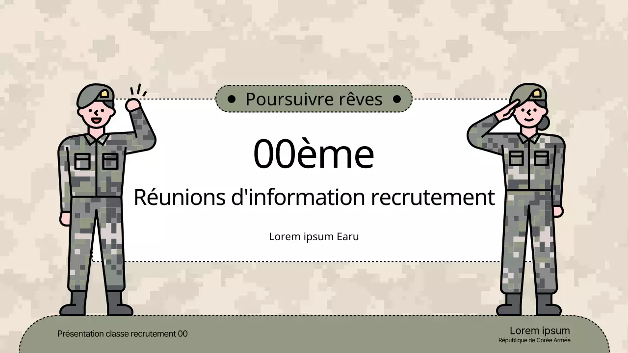 Une simple présentation de briefing de recrutement kaki et beige