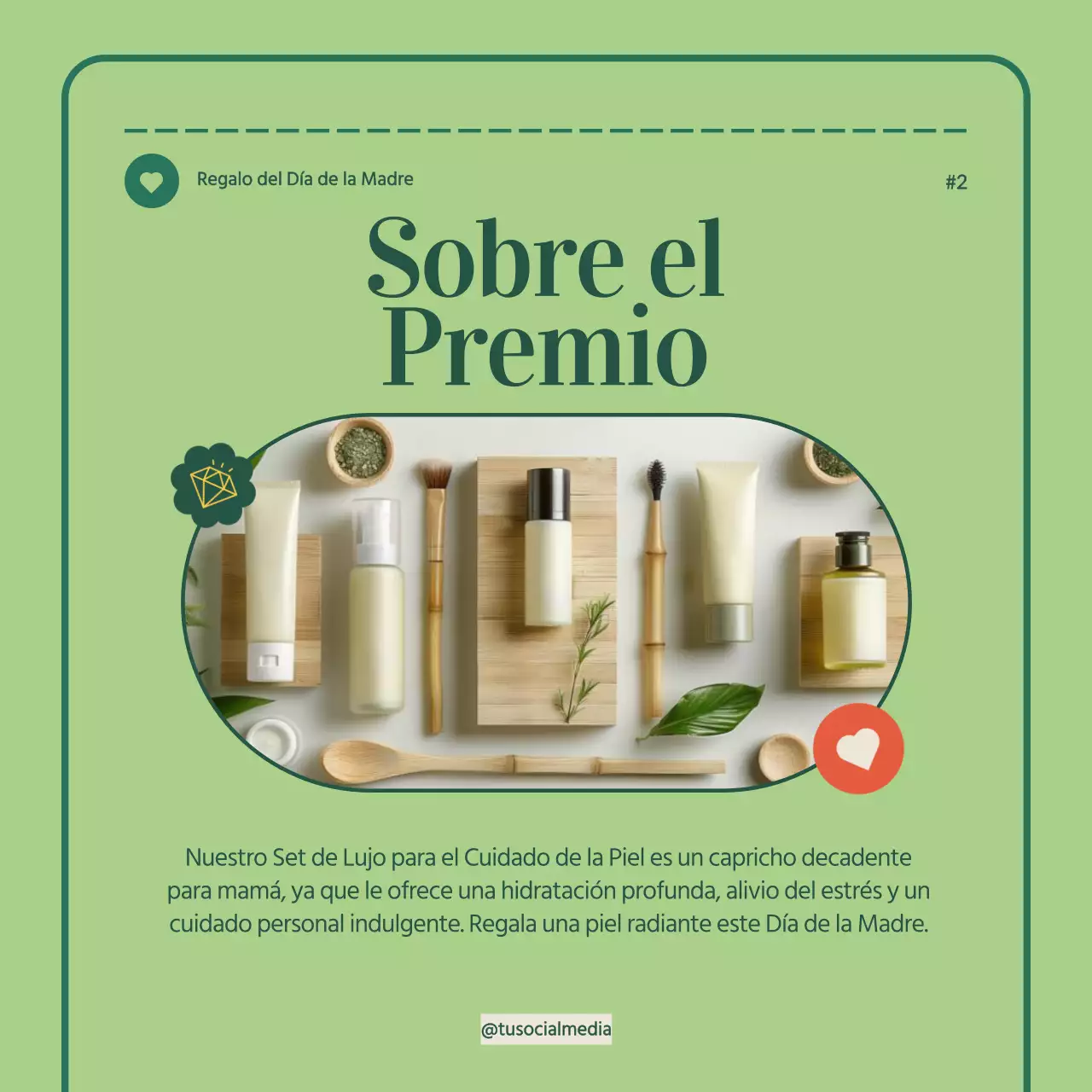 Verde Beige Simple Moderno Día de la Madre Regalo Anuncio Instagram Carrusel