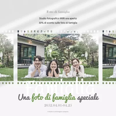 Annuncio di vendita di ritratti di famiglia moderni in grigio e verde