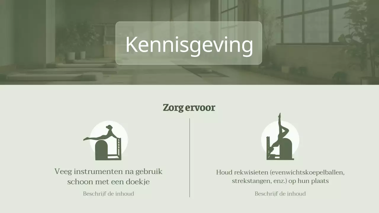 Een minimalistische Pilates-introductie in groen en limoengroen