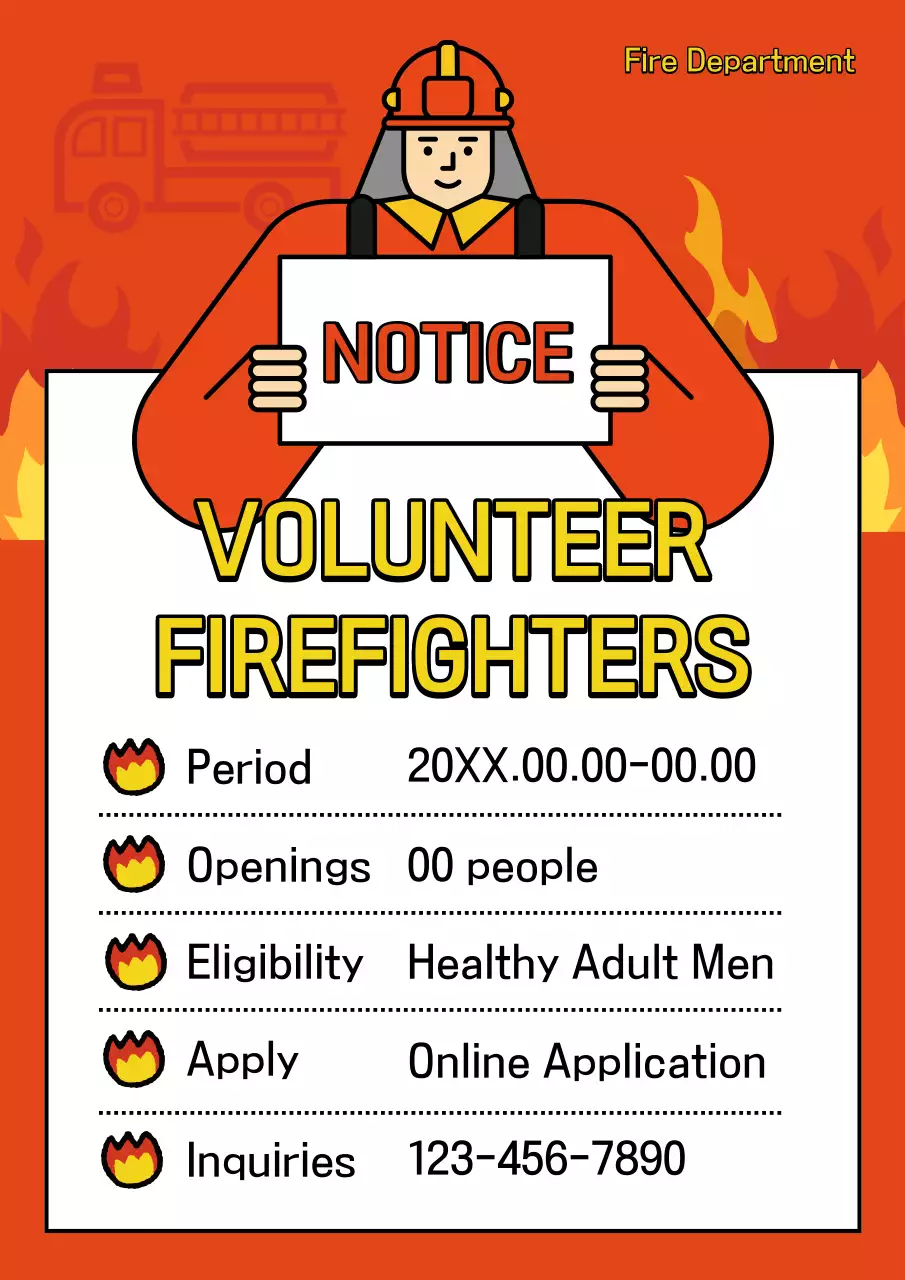 Orange Simple Volunteer Notice Poster