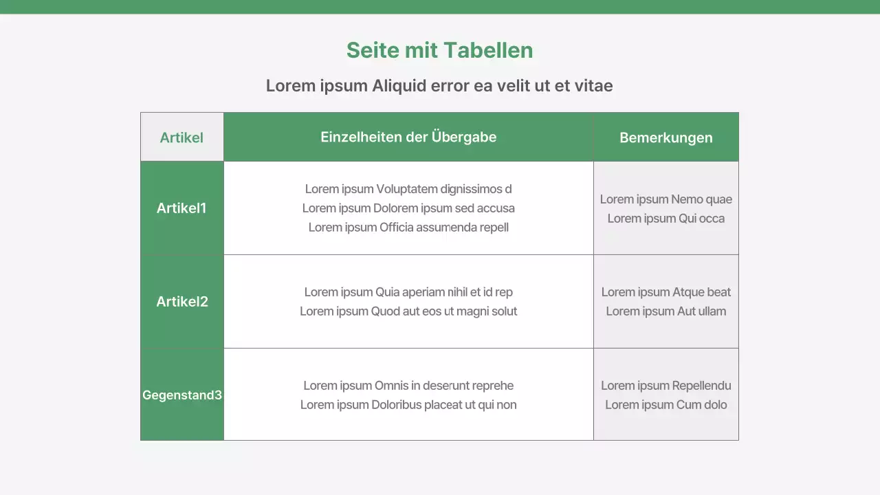 Ein einfacher Geschäftsplan und ein Bewertungsbericht in Grün