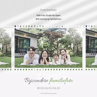 Grijs en Groen Modern Familieportret Verkoopaankondiging