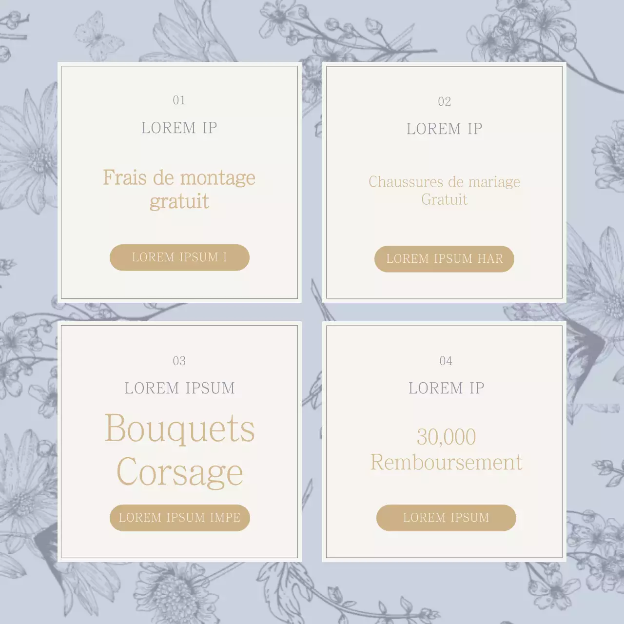 Robe de mariée luxueuse en bleu clair et beige publicité événementielle