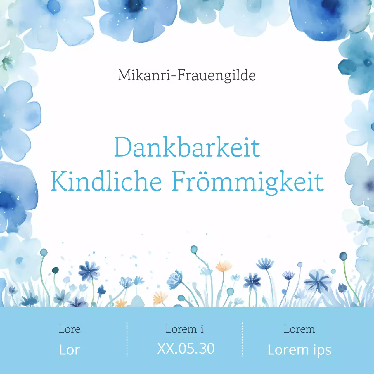 Minimalistische Tourismuswerbung für Pietät mit hellblauem Hintergrund