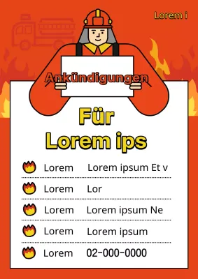 Eine einfache rot-gelbe Stellenausschreibung der Freiwilligen Feuerwehr