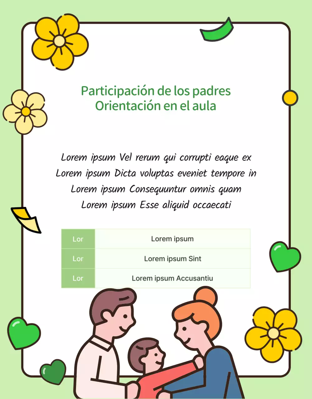 Aviso a los padres para las maestras de guardería rosas y monas