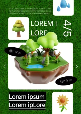 Un bonito cartel en blanco y verde para promocionar un acto de plantación de árboles del Día del Árbol