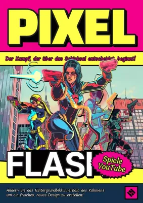 Retro-Cartoon-Anzeige in Rosa und Gelb