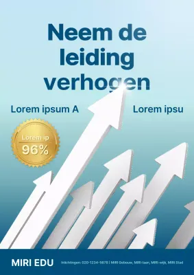 Promoot je toelatingsbureau met een blauwe pijl en de nadruk op oplopend