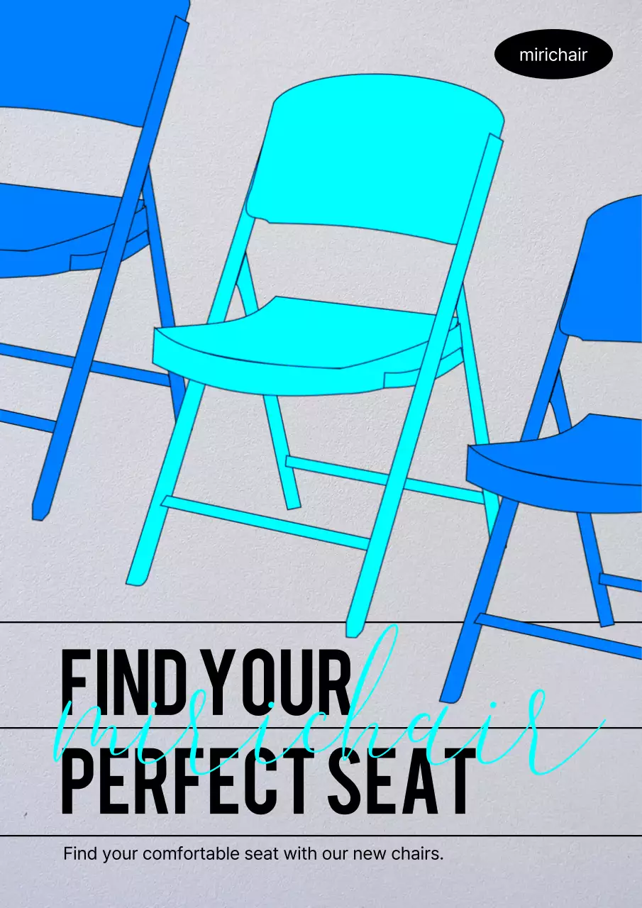 Blue Modern Chair Promotion Poster