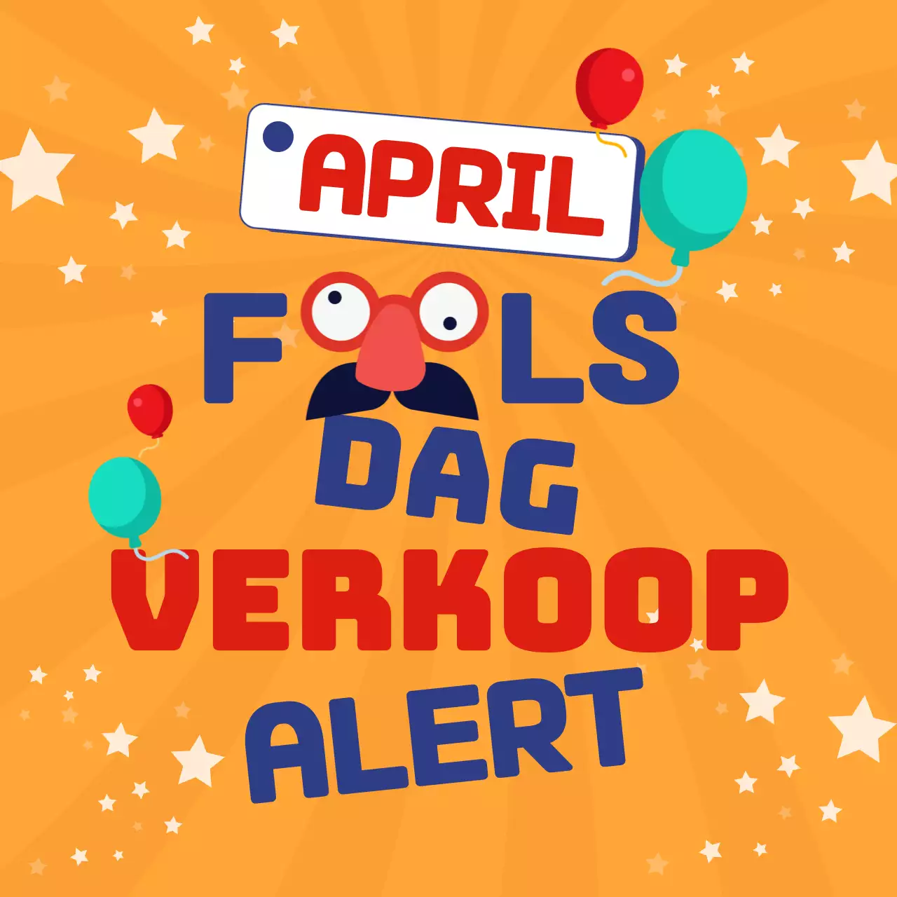 Geel Rood Blauw April Fools Day Uitverkoop Promotie