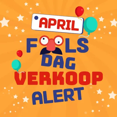 Geel Rood Blauw April Fools Day Uitverkoop Promotie
