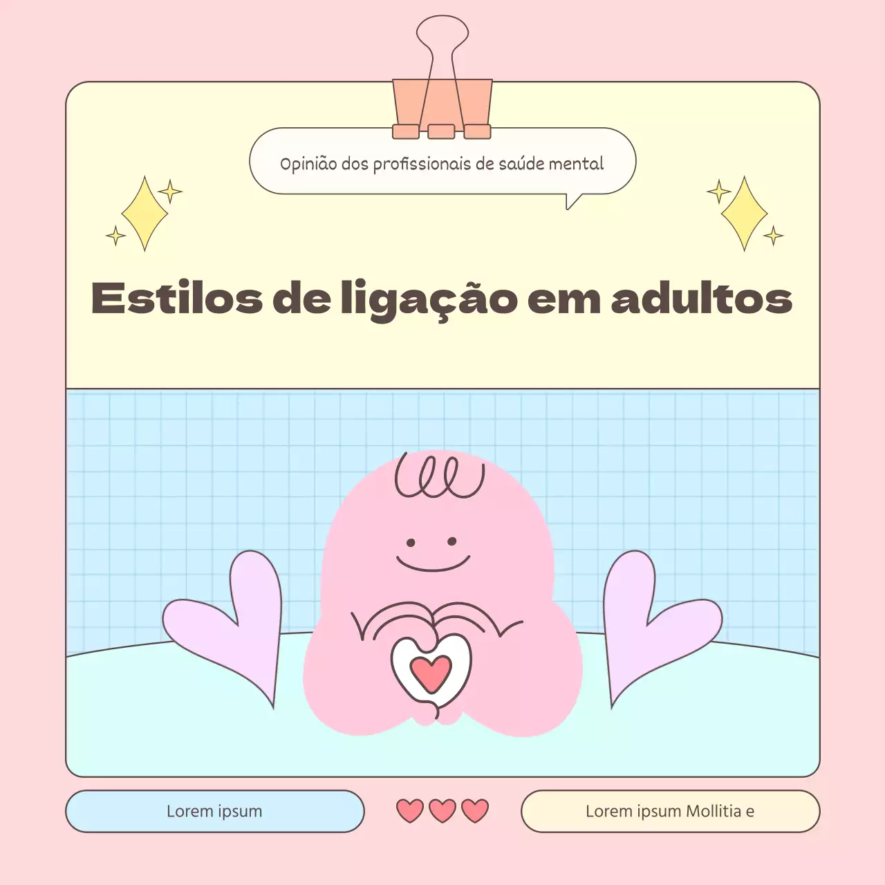 Um guia de estilos de vinculação para adultos em cor-de-rosa e azul claro