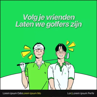 Promoot het kennismakingsevenement van je golfschool met een eenvoudig limoengroen kleurenschema