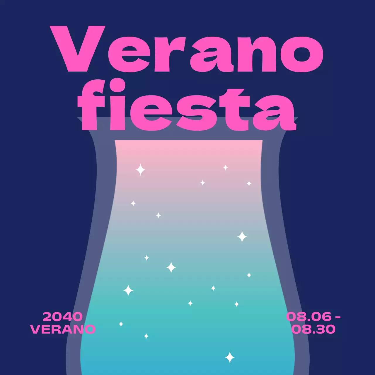 Festivales de verano con degradados, purpurina y fuentes góticas