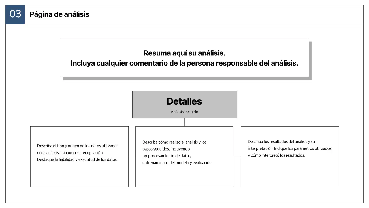 Un sencillo informe de estrategia de mercado en azul marino y gris