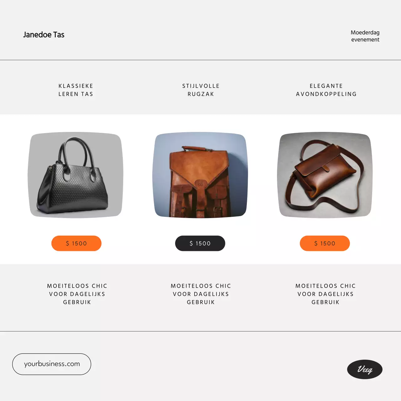 Grijs Oranje Minimal Modern Promotieproduct Moederdag vieren Instagram Carrousel