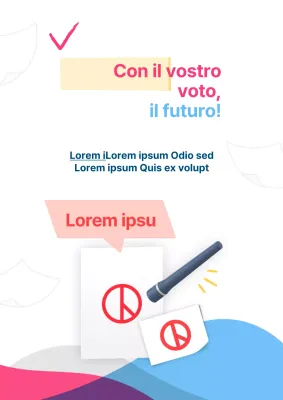 Un semplice annuncio di incoraggiamento al voto in rosa caldo e azzurro