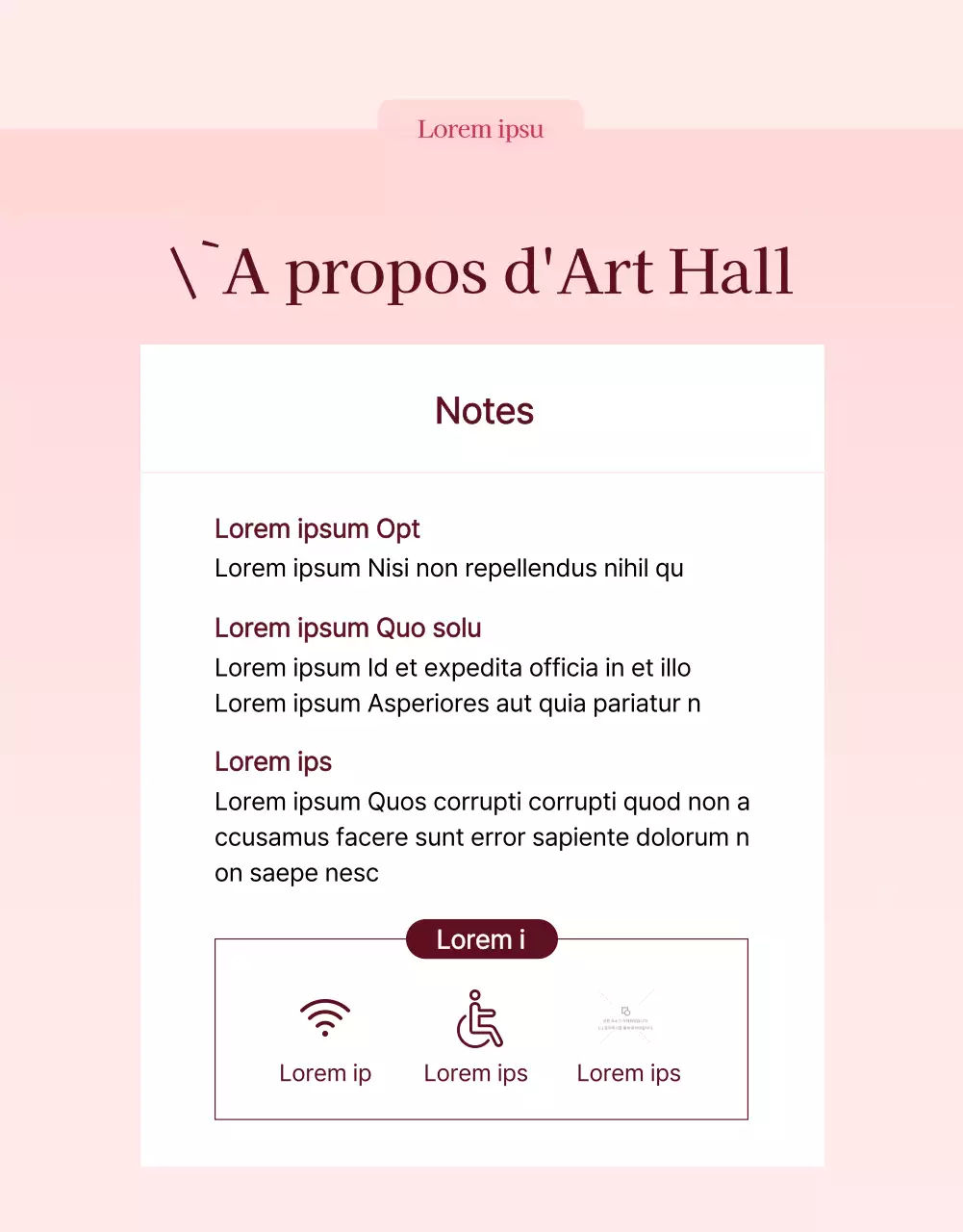 Promouvoir le programme des centres artistiques haut de gamme roses et blancs