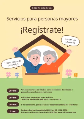 Promover la combinación de colores amarillo y chartreuse en los servicios de atención a la tercera edad