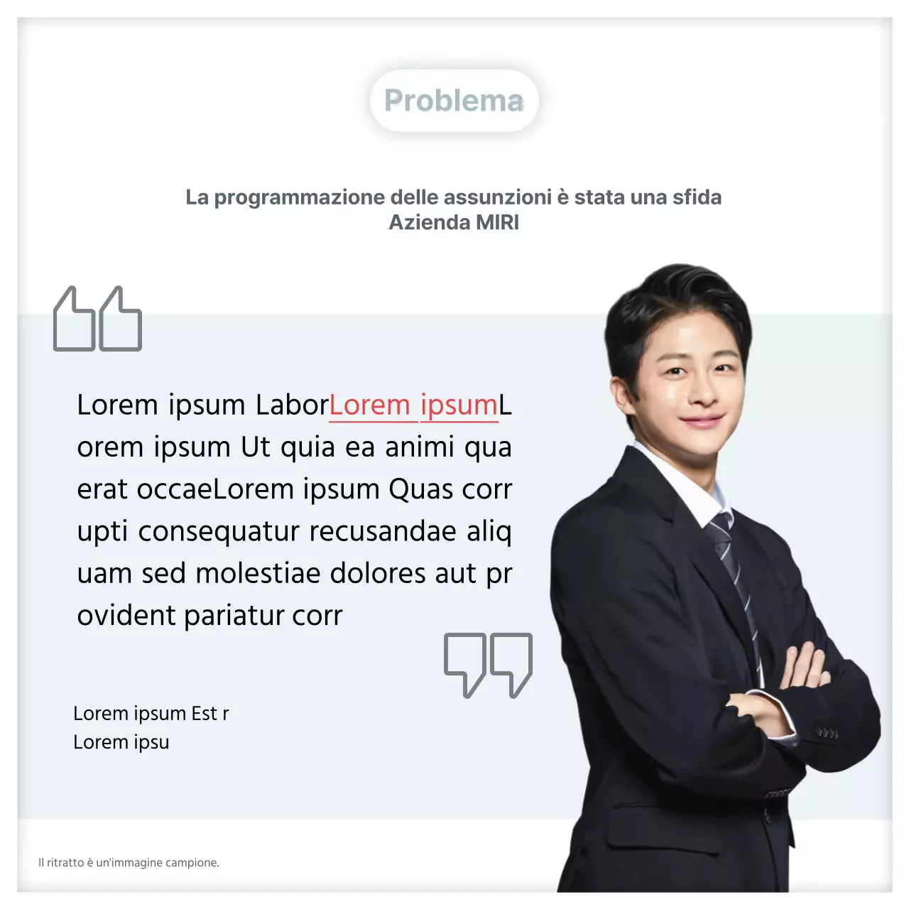 Un semplice primer di contenuti per casi di studio in rosso e grigio