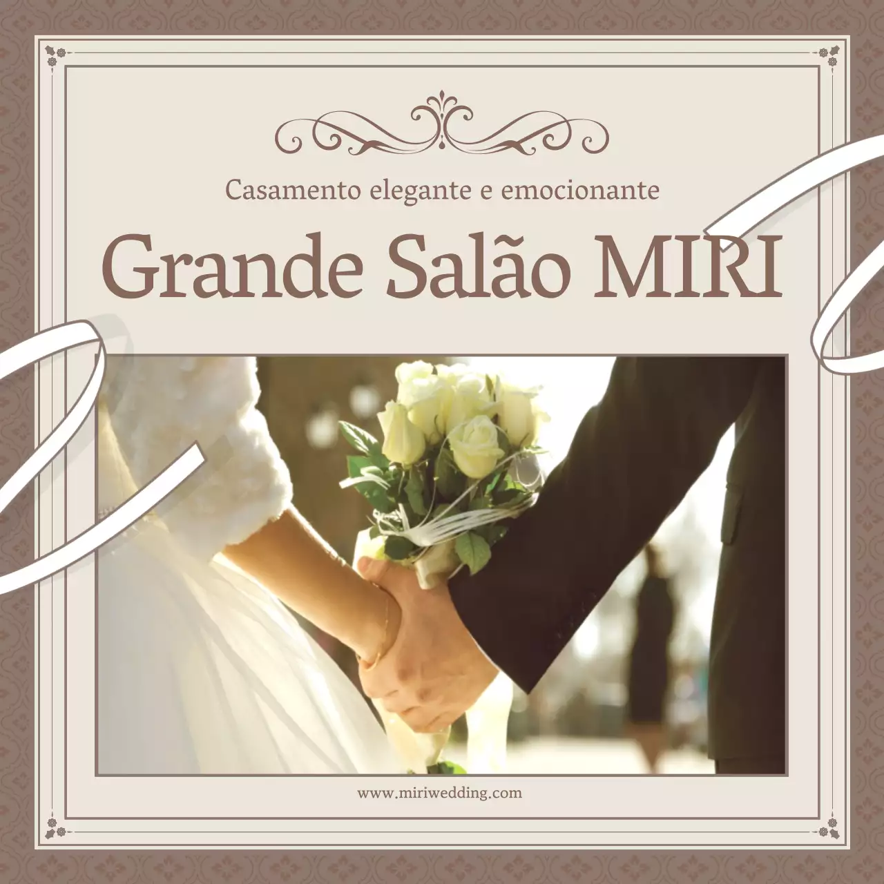 Promover um local de casamento clássico em bege e marfim